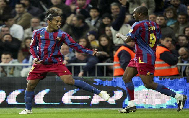 Ronaldinho and Etoo